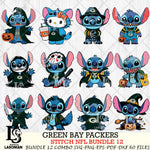 Green Bay Packers Stitch Horror Bundle 12 SVG Eps Dxf Png File, Bundle NFL svg, Digital Download, Instant Download