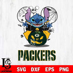 Green Bay Packers Stitch Horror Halloween Svg Eps Dxf Png File, Digital Download, Instant Download