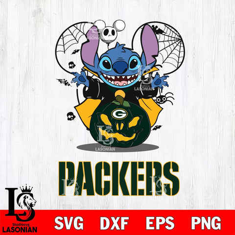 Green Bay Packers Stitch Horror Halloween Svg Eps Dxf Png File, Digital Download, Instant Download
