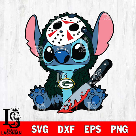 Green Bay Packers Stitch Jason Voorhees Svg Eps Dxf Png File, NFL svg, Digital Download, Instant Download