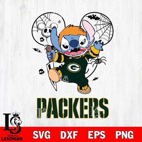 Green Bay Packers Stitch Michael Halloween Svg Eps Dxf Png File, Digital Download, Instant Download