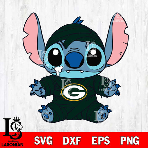 Green Bay Packers Stitch Mummy Football Svg Eps Dxf Png File, NFL svg, Digital Download, Instant Download