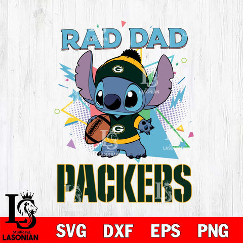 Green Bay Packers Stitch Rad Dad SVG DXF EPS PNG FILE, Disney Father day File Cut,Digital Download,Instant Download,Disney Svg Files