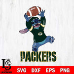 Green Bay Packers Stitch playing football SVG DXF EPS PNG FILE, NFL File Cut, Digital Download,Instant Download, Silhouette, Cricut