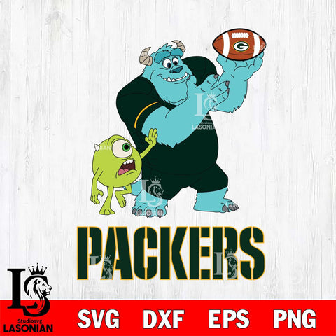 Green Bay Packers Sully & Mike Football Cricut,Christmas SVG DXF EPS PNG FILE, Digital Download,Instant Download, Silhouette