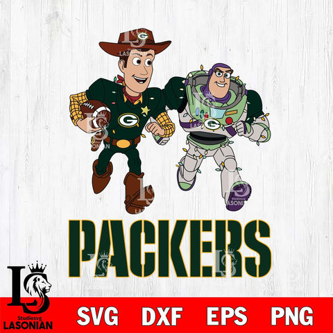 Green Bay Packers Woody & Buzz Lightyear Football Cricut,Christmas SVG DXF EPS PNG FILE, Digital Download,Instant Download, Silhouette