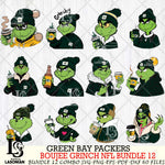 Green Bay Packers  Boujee Grinch NFL Bundle 12 SVG Eps Dxf Png File, Digital Download, Instant Download