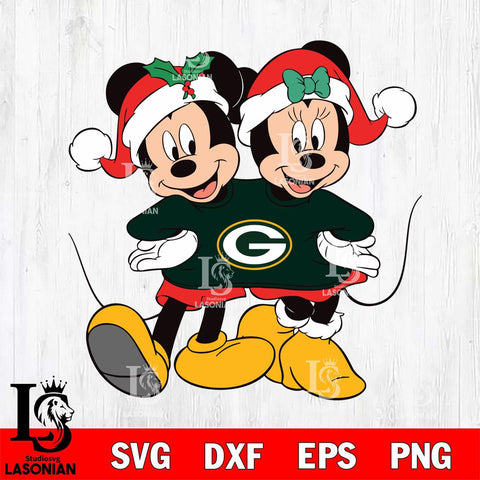 Green Bay Packers mickey christmas 11 Svg Eps Dxf Png File, Digital Download, Instant Download