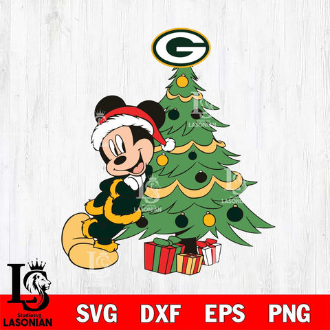 Green Bay Packers mickey christmas 12 Svg Eps Dxf Png File, Digital Download, Instant Download