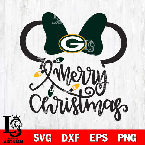 Green Bay Packers mickey christmas 3 Svg Eps Dxf Png File, Digital Download, Instant Download