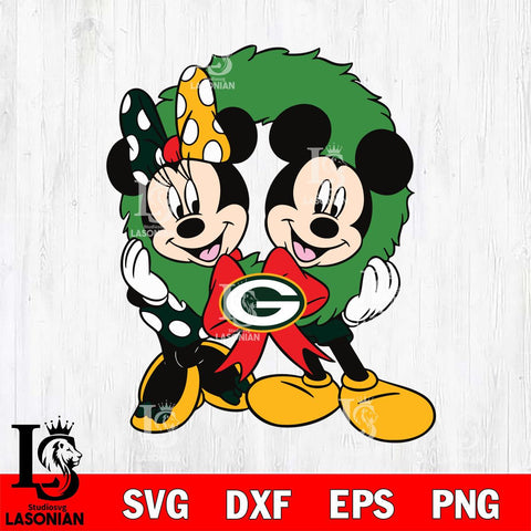 Green Bay Packers mickey christmas 7 Svg Eps Dxf Png File, Digital Download, Instant Download