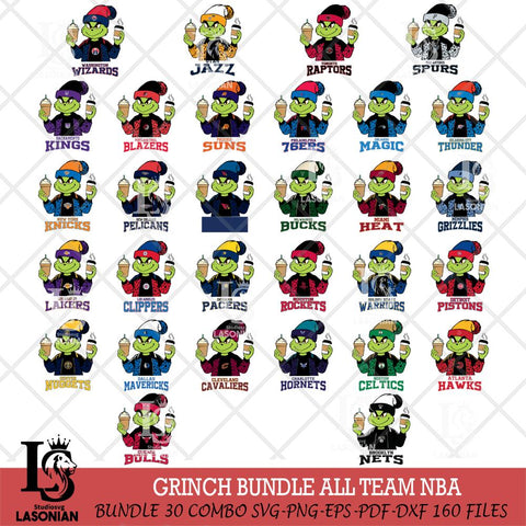 Grinch 2 coffee NBA ALL TEAM Svg Eps Dxf Png File, Digital Download, Instant Download