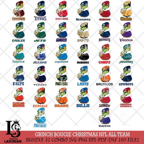Grinch Bougie Christmas NFL ALL TEAM Svg Eps Dxf Png File,Cricut svg files, Digital Download, Instant Download