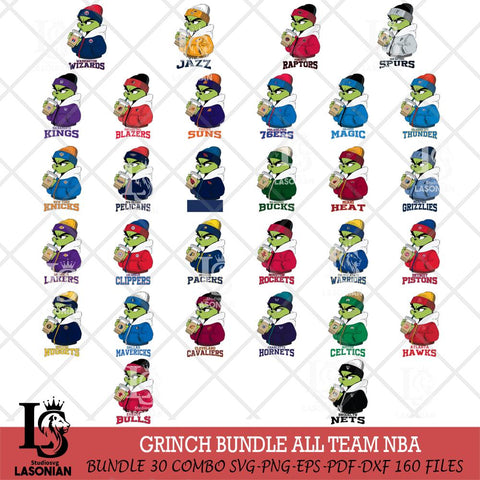 Grinch Bougie Sport NBA ALL TEAM Svg Eps Dxf Png File, Digital Download, Instant Download