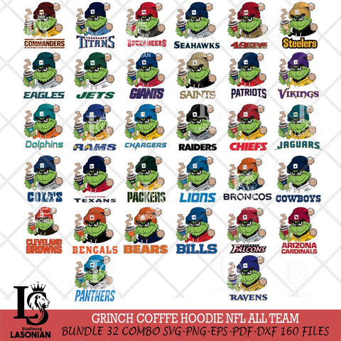 Grinch Cofffe Hoodie NFL ALL TEAM Svg Eps Dxf Png File,Cricut svg files, Digital Download, Instant Download