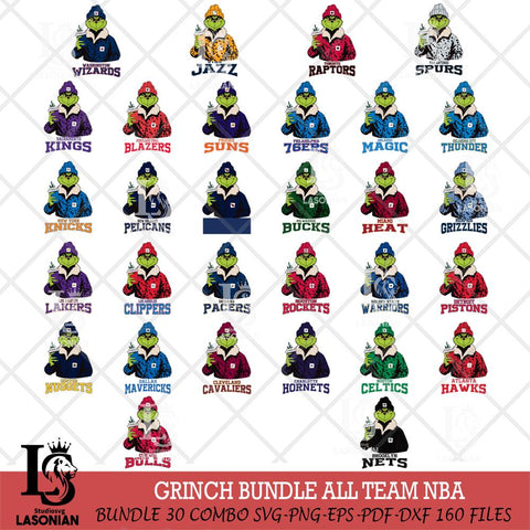 Grinch Leopard NBA ALL TEAM Svg Eps Dxf Png File, Digital Download, Instant Download