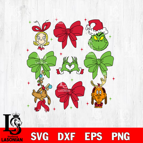 Grinchmas Coquette Bow Christmas Svg Eps Dxf Png File,Christmas Svg Files,Digital Download ,Instant Download