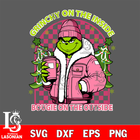 Grinchy on the inside Bougie on the outside Svg Eps Dxf Png File,Christmas File Cut ,Digital Download ,Instant Download, Cricut File
