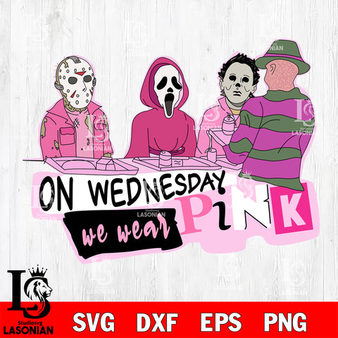 On wednesday we wears pink SVG DXF EPS PNG file, Digital Download , Instant Download