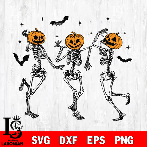 Dancing Skeletons Halloween SVG DXF EPS PNG file, Digital Download , Instant Download