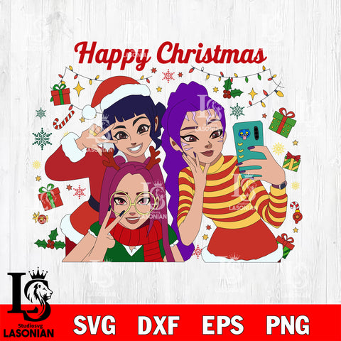 Happy Christmas Demon Huntrix SVG DXF EPS PNG FILE,Halloween File Cut,Disney Digital Download,Instant Download, Silhouette