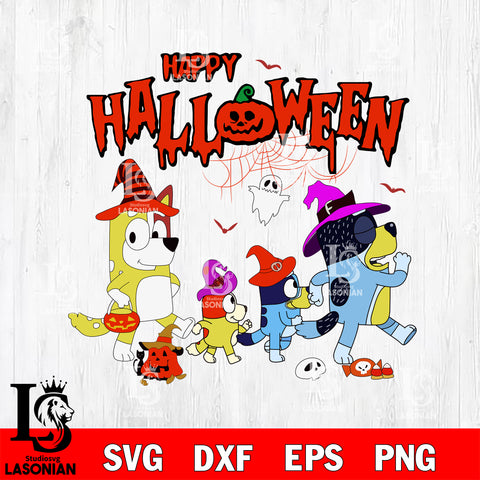 Happy Halloween Bluey Halloween Cartoon Svg Eps Dxf Png File, Digital Download, Instant Download