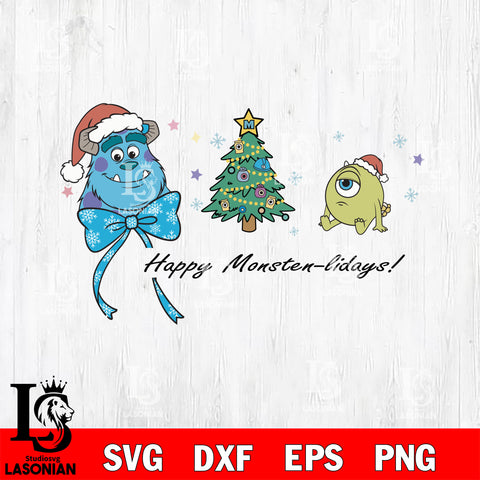 Happy Monster liday SVG DXF EPS PNG FILE,Christmas SVG, Disney Digital Download,Instant Download, Silhouette