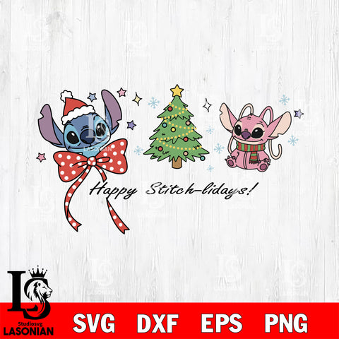 Happy Stitch liday SVG DXF EPS PNG FILE,Christmas SVG, Disney Digital Download,Instant Download, Silhouette