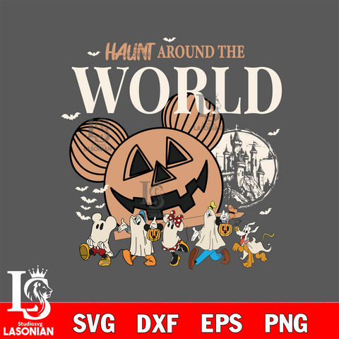 Haunt Around the world Disney halloween SVG DXF EPS PNG FILE,Halloween File Cut,Disney Digital Download,Instant Download, Silhouette