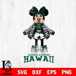 Hawaii Rainbow Warriors Style Minnie Disney Svg Eps Dxf Png File, Digital Download, Instant Download