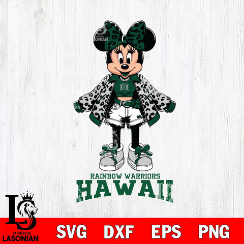 Hawaii Rainbow Warriors Style Minnie Disney Svg Eps Dxf Png File, Digital Download, Instant Download