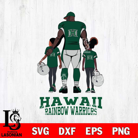 Hawaii Rainbow Warriors 3 Father and son Rugby SVG DXF EPS PNG FILE,NCAA SVG, Father day Digital Download,Instant Download, Silhouette