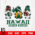 Hawaii Rainbow Warriors 3 Gnomes Football Svg Eps Dxf Png File, Digital Download, Instant Download