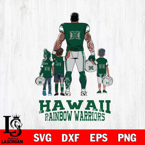 Hawaii Rainbow Warriors 4 Father and son Rugby SVG DXF EPS PNG FILE,NCAA SVG, Father day Digital Download,Instant Download, Silhouette