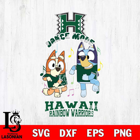Hawaii Rainbow Warriors Bluey Bingo Dance Mode Svg Eps Dxf Png File, NCAA svg, Digital Download, Instant Download