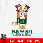 Hawaii Rainbow Warriors Bluey Chilli Christmas Deer Svg Eps Dxf Png File, Digital Download
