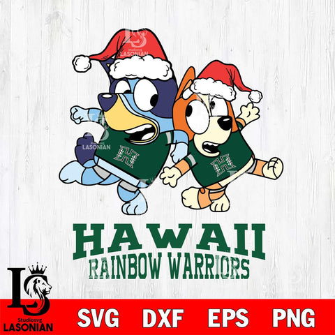 Hawaii Rainbow Warriors Bluey Christmas Holiday Svg Eps Dxf Png File, Digital Download