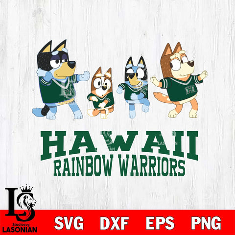 Hawaii Rainbow Warriors Bluey Dance Mode Squats Svg Eps Dxf Png File, Digital Download, Instant Download