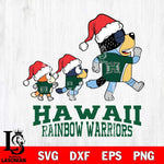 Hawaii Rainbow Warriors Bluey Family Christmas Svg Eps Dxf Png File, Digital Download