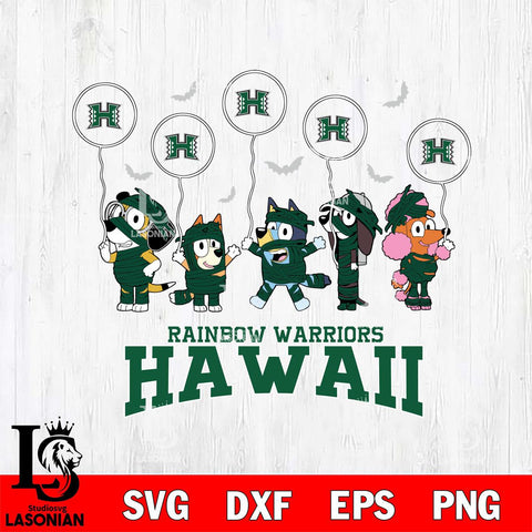 Hawaii Rainbow Warriors Bluey Halloween Spooky Svg Eps Dxf Png File, Digital Download, Instant Download