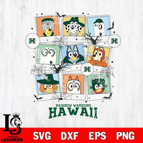 Hawaii Rainbow Warriors Bluey Halloween Sport Svg Eps Dxf Png File, Digital Download, Instant Download