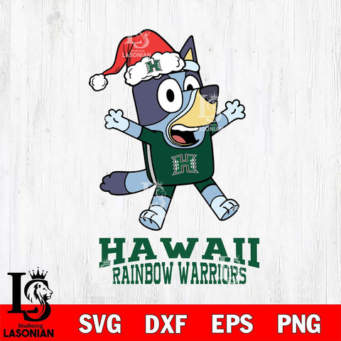 Hawaii Rainbow Warriors Bluey Happy Christmas Svg Eps Dxf Png File, Digital Download