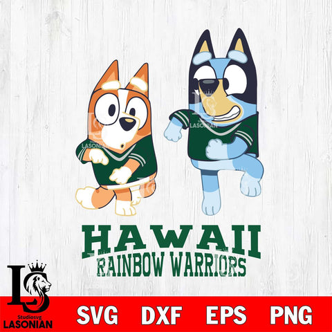 Hawaii Rainbow Warriors Bluey with Chilli Dance Svg Eps Dxf Png File, Digital Download, Instant Download