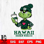 Hawaii Rainbow Warriors Boujee Grinch Heart Christmas Cut Files Cricut, Svg Dxf Eps Png file, Digital download , Silhouette