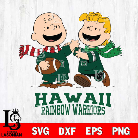 Hawaii Rainbow Warriors Charlie Brown & Linus Football Cricut,Christmas SVG DXF EPS PNG FILE, NCAA Digital Download,Instant Download, Silhouette