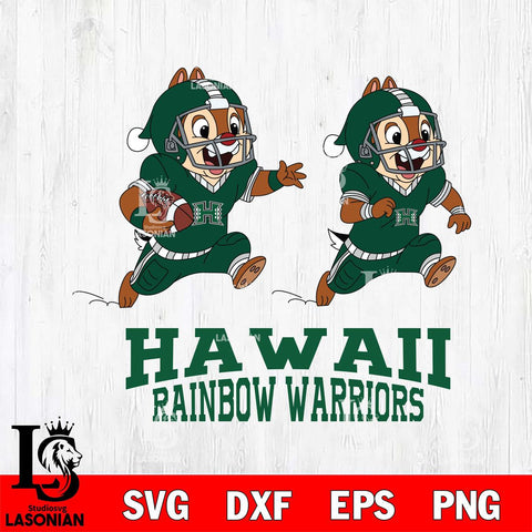 Hawaii Rainbow Warriors Chip & Dale Football Cricut,Christmas SVG DXF EPS PNG FILE, NCAA Digital Download,Instant Download, Silhouette