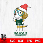 Hawaii Rainbow Warriors Christmas Bluey Honey Sport Cut Files,Bluey Cricut,Christmas Svg , Bluey svg , Digital Download, dxf eps png pdf file