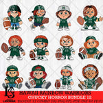 Hawaii Rainbow Warriors Chucky Horror Bundle 12 SVG Eps Dxf Png File, Bundle NCAA svg, Digital Download, Instant Download