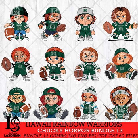 Hawaii Rainbow Warriors Chucky Horror Bundle 12 SVG Eps Dxf Png File, Bundle NCAA svg, Digital Download, Instant Download