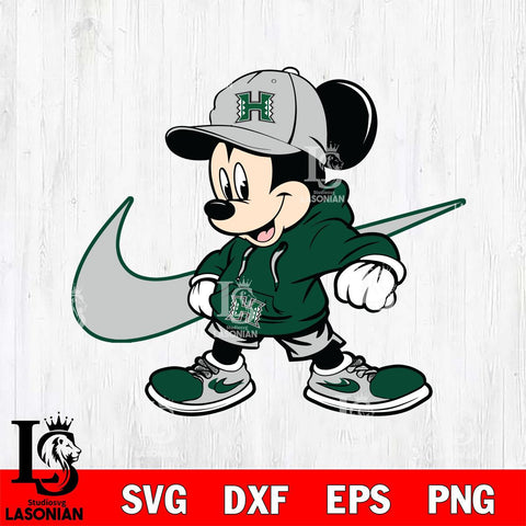 Hawaii Rainbow Warriors Cool Mickey Mouse Svg Eps Dxf Png File, NCAA svg, Digital Download, Instant Download